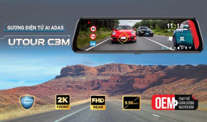 Camera hành trình gương Utour C3M