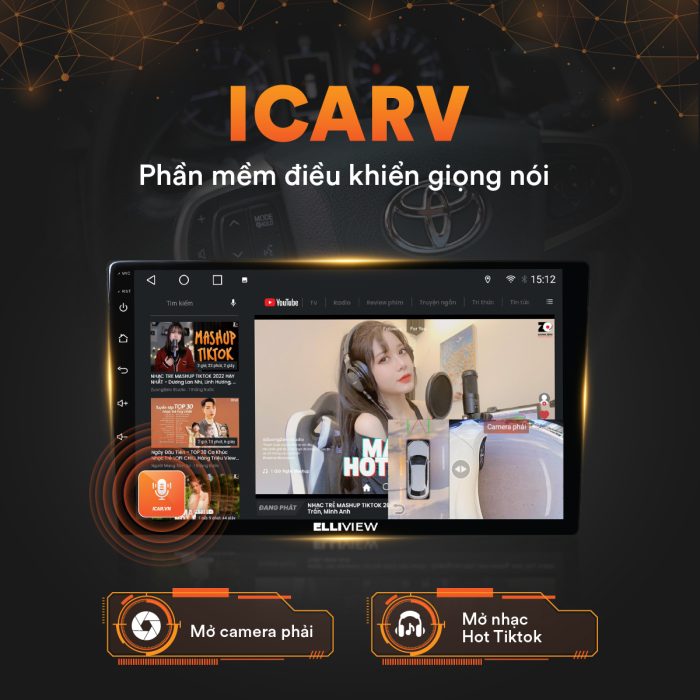Tính năng ra lệnh giọng nói thông minh trên màn hình Icar Elliview giúp bạn rảnh tay lái xe
