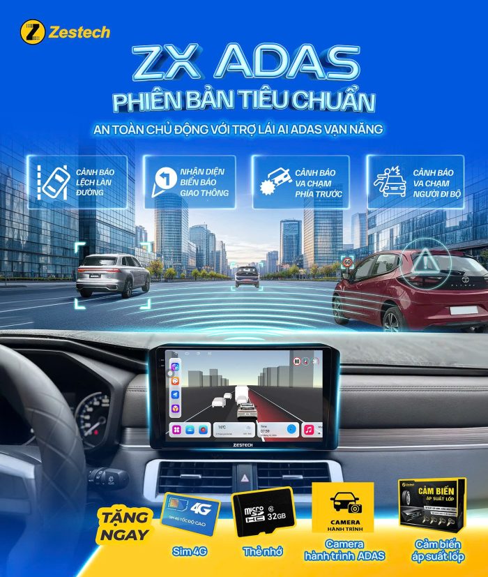 màn hình zestech zx adas tại pandaauto.vn