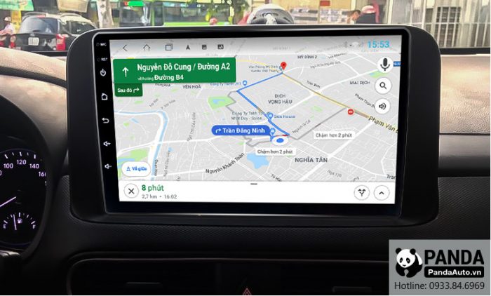 Chỉ đường thông minh trên màn hình Android cho xe Hyundai Kona