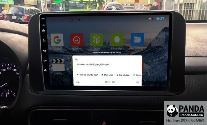 Ra lệnh giọng nói Google Assistant trực tiếp trên màn hình Android cho xe Hyundai Kona