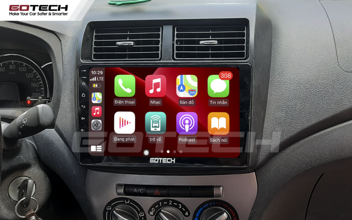 Màn hình ô tô GOTECH thực tế lắp trên xe