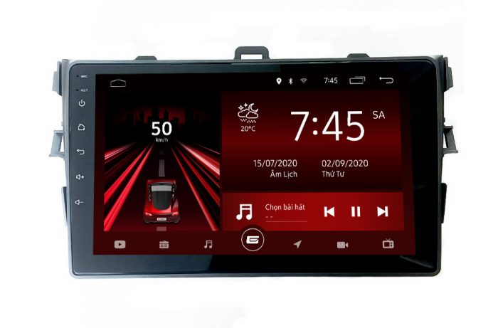Mặt dưỡng kèm màn hình ô tô Gotech cho xe Altis 2008-2013