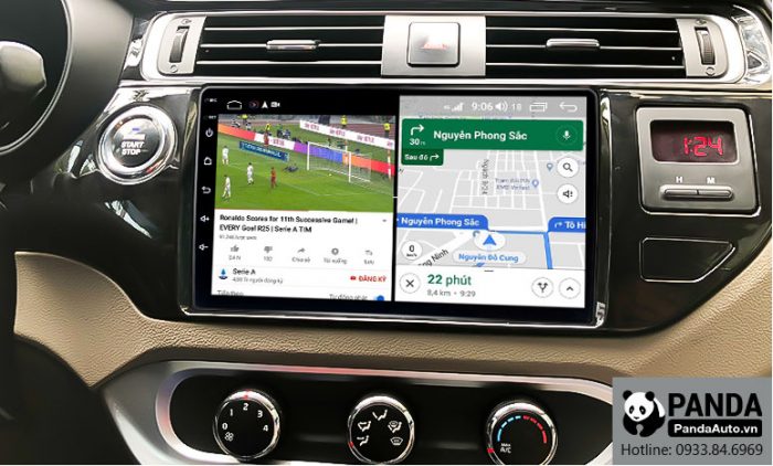 màn hình Gotech lắp trên xe Kia Rio