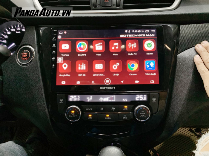 Màn hình ô tô Gotech lắp thực tế trên xe X-trail