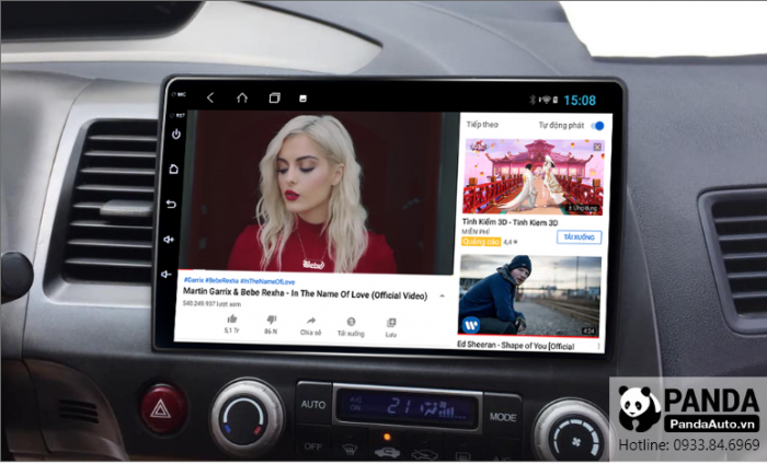Màn hình Gotech lắp lên xe honda Civic 2007-2012