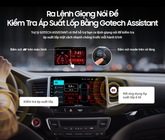 Màn hình ô tô thông minh Gotech hỗ trợ ra lệnh giọng nói để chỉ đường