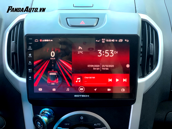 Thực tế lắp đặt màn hình DVD android gotech trên xe Dmax