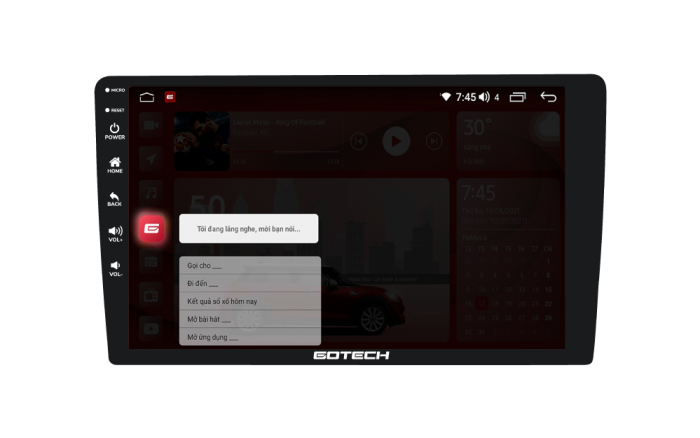 Với khả năng điều khiển giọng nói nhạy bén, màn hình Gotech GC6 không chỉ tạo ra trải nghiệm lái xe rảnh tay mà còn giúp người dùng tương tác một cách thuận tiện và an toàn, đồng thời thể hiện sự tiên tiến trong công nghệ giao diện người dùng.