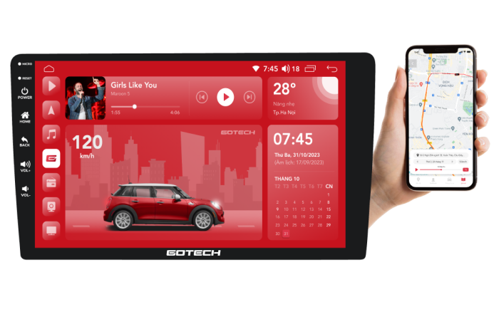 Màn hình Gotech GC6 đặc biệt với khả năng giám sát và định vị xe từ xa, cho phép người dùng theo dõi vị trí và tình trạng của xe mọi nơi, mọi lúc