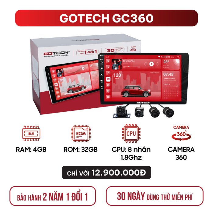 Màn hình liền camera Gotech GC360