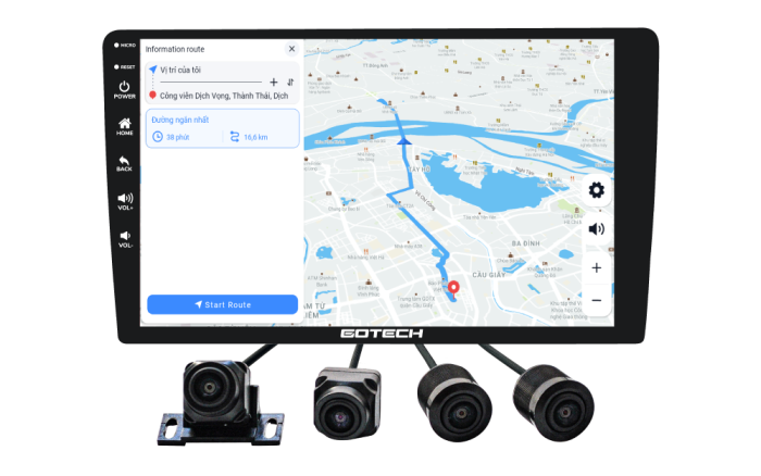 GOTECH GC360 tích hợp ba phần mềm dẫn đường thông minh, mang lại trải nghiệm điều hướng hiệu quả và thuận lợi cho người sử dụng trên màn hình của mình