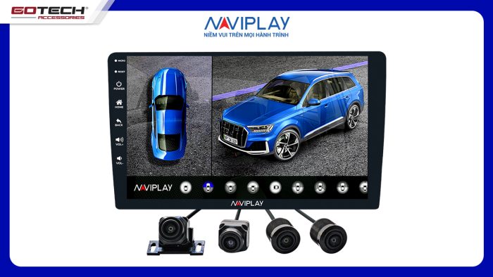 Màn hình giải trí ô tô NAVIPLAY NC360 hỗ trợ kết nối với camera trên xe, hiển thị hình ảnh sắc nét