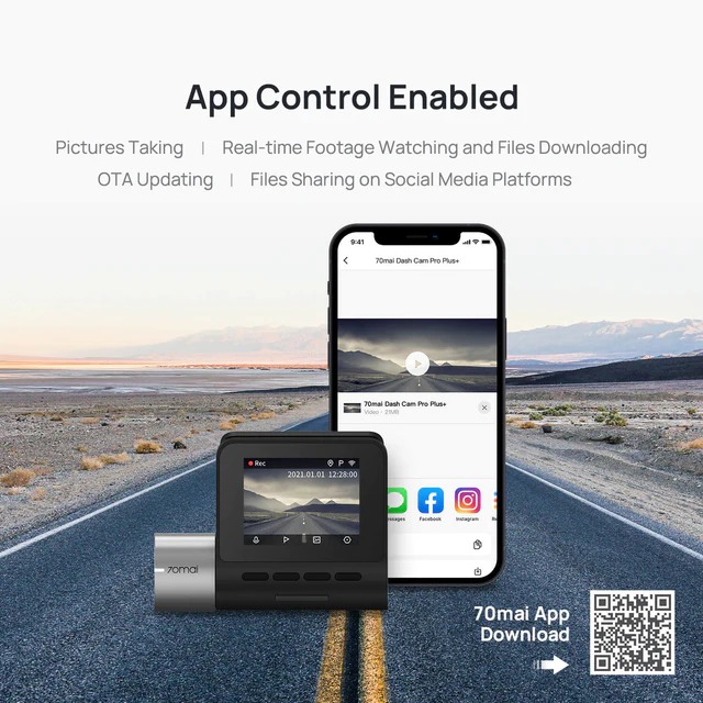 Dễ dàng kiểm soát, theo dõi trên ứng dụng 70mai ngay trên điện thoại