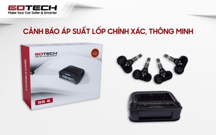 Cảm biến lốp Gotech GS6 cảnh báo áp suất lốp thông minh