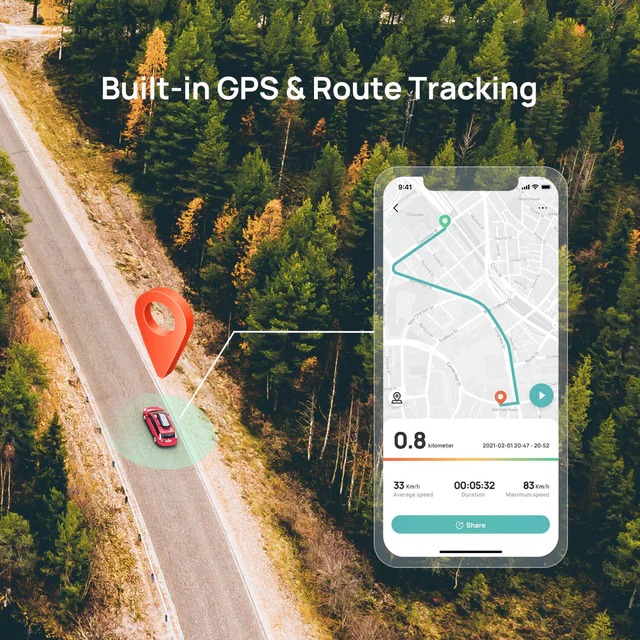 Camera hành trình 70mai A500S tích hợp sẵn GPS và Wifi giúp xác định tốc độ và toạ độ di chuyển của xe