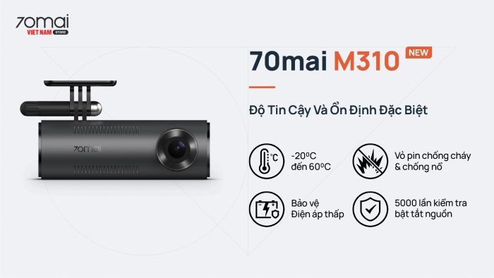 Cam hành trình M310 được đánh giá hoạt động tốt cả trong môi trường nhiệt độ cao