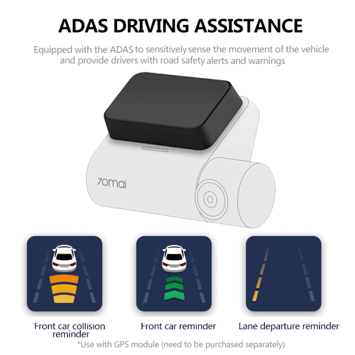 Cảnh báo ADAS thông minh trên camera 70mai A500S