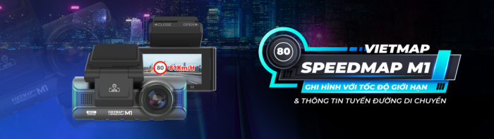 Camera Vietmap Speedmap M1 luôn hiển thị tốc độ giới hạn và nhắc nhở khi tài xế vượt tốc độ