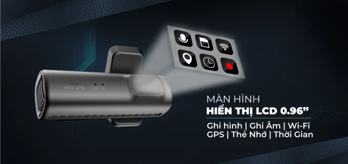 TS-2K Lite trang bị màn hình kích thước 0.96 inch đảm bảo đủ không gian hiển thị các trạng thái quan trọng trong quá trình ghi hình
