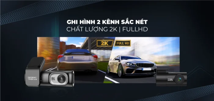 Vietmap TS-2K Lite ghi hình cam trước và sau sắc nét