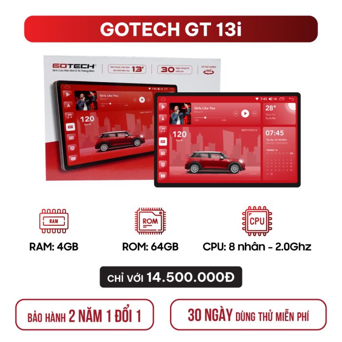 Màn hình ô tô Gotech GT13i