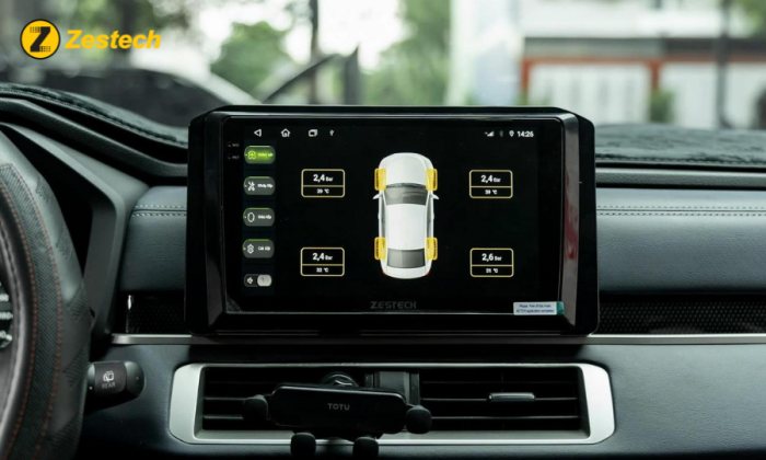 Tích hợp cảm biến áp suất lốp trên màn hình Zestech E360