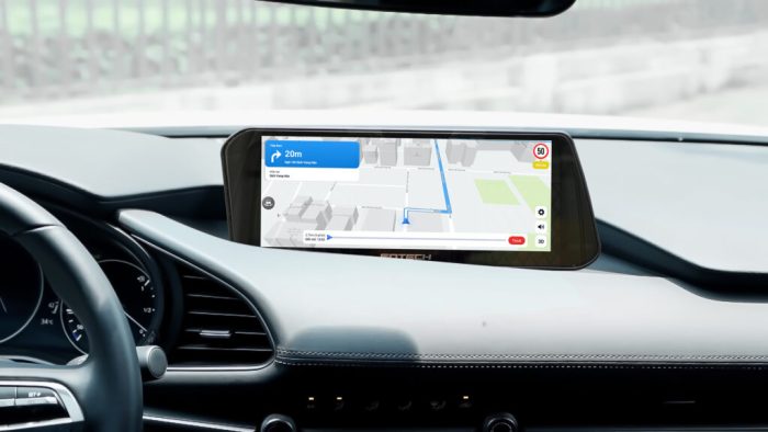 chỉ đường thông minh trên màn hình gotech mazda new 360 