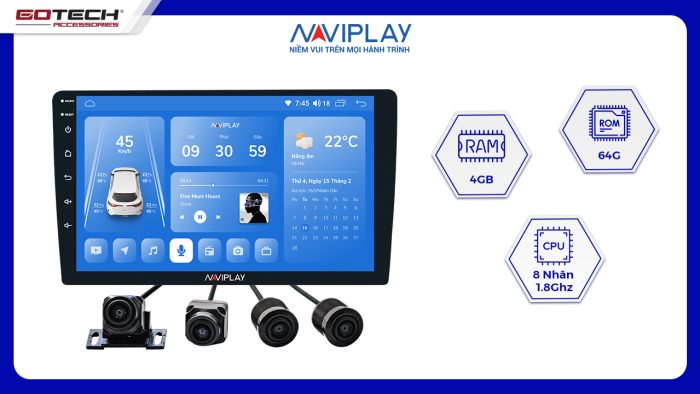 Màn hình android ô tô Naviplay n360 lite tại panda auto