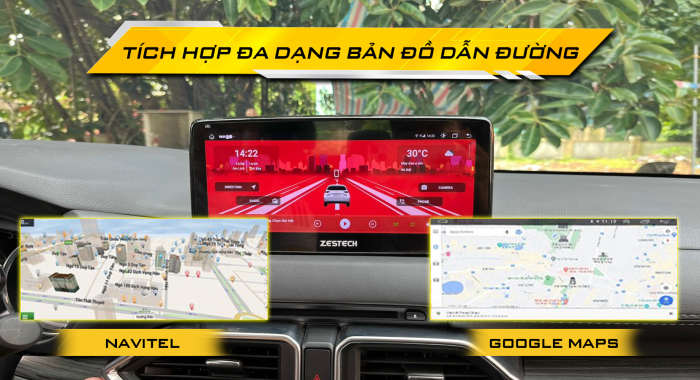Màn hình Zestech MAzda 3 MLK cho pho phép chỉ đường thông minh