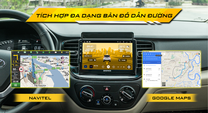 SỬ dụng bản đồ thông minh trên màn hình Zestech ZT2k bản thiếu