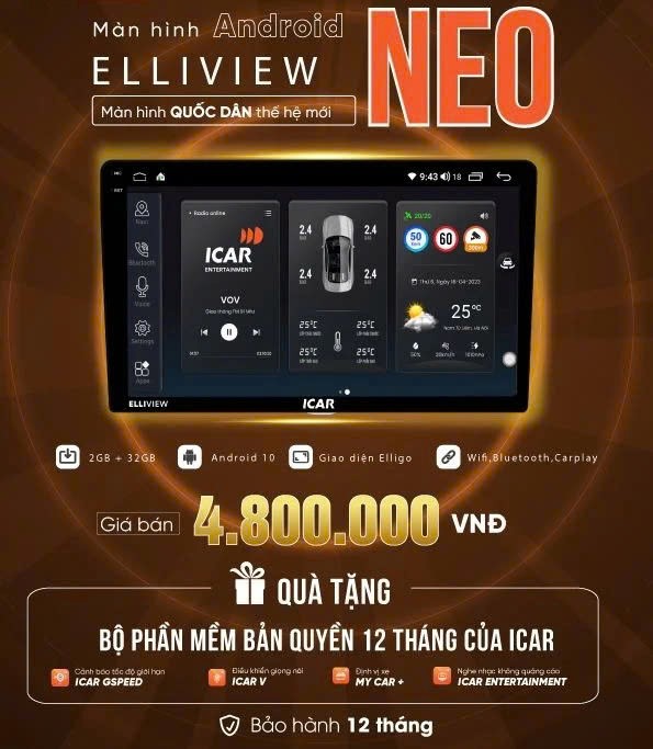 Bảng giá màn hình android ICAR Elliview NEO 