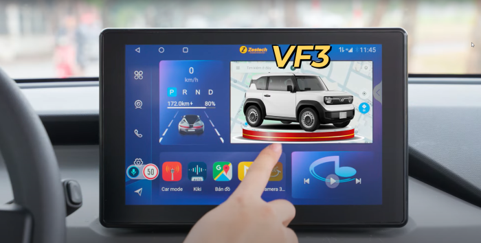 màn hình zt3 trên xe vf3