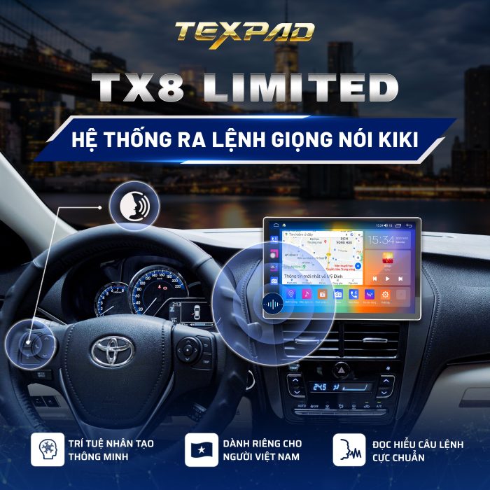 Màn hình Android TexPed TX8 Limited ra lệnh giọng nói thông minh qua Kiki