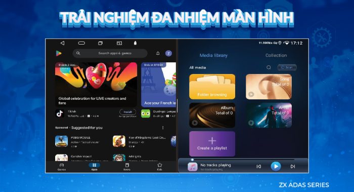 màn hình android zestech zx adas bản cao cấp hỗ trợ đa nhiệm