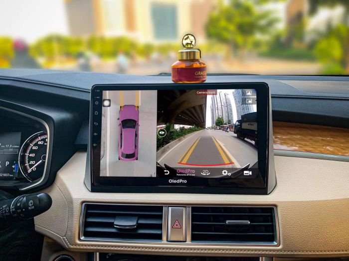 màn hình dvd andorid oled pro x8s liền camera 360