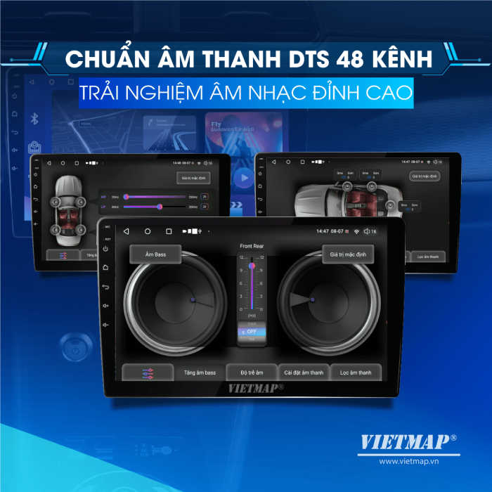 Màn hình dvd vietmap DQ8 Pro cho chất lượng âm thanh vượt trội