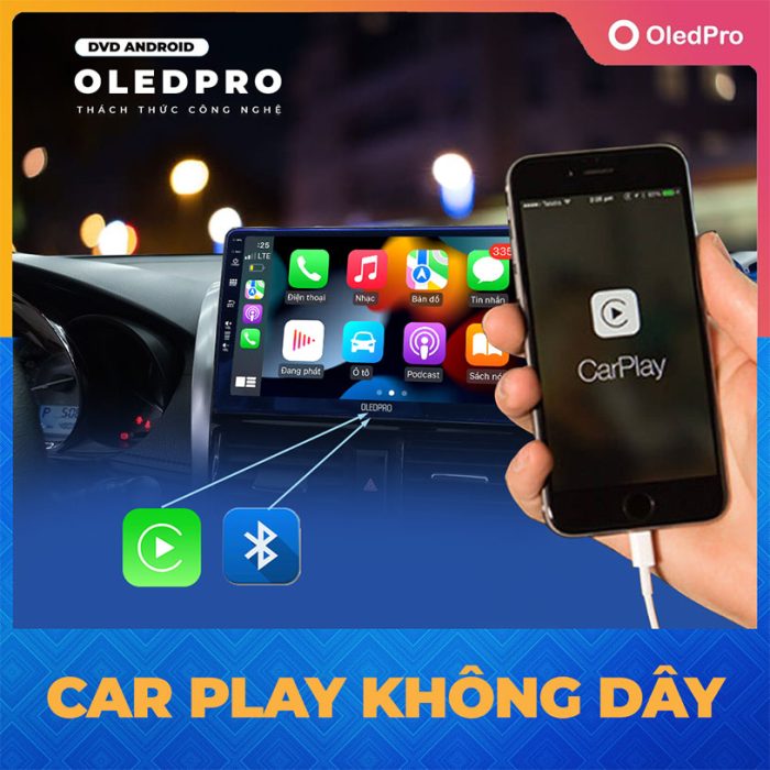 Kết nối Car play không dây trên màn hình OledPro X5S New liền camera 360 độ 