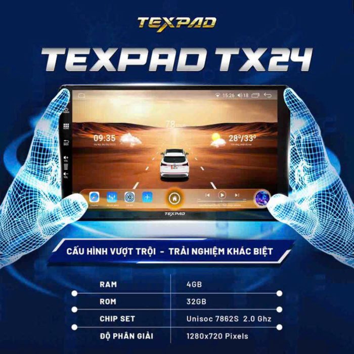 cấu hình của màn hình ô tô texpad tx24