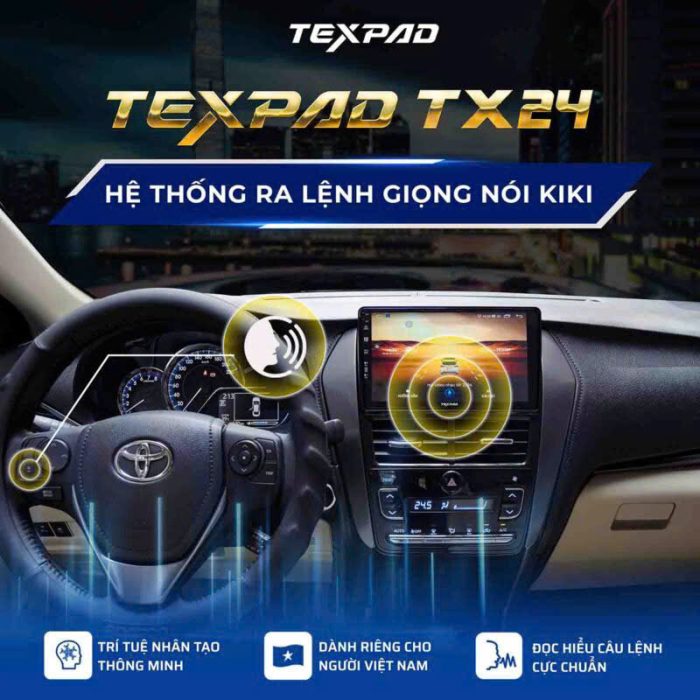 Màn hình ô tô TexPad Tx24 tích hợp phần mềm giọng nói thông minh