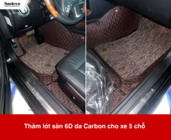 thảm lót sàn 6D da carbon cho xe 5 chỗ giá xuất xưởng PandaAuto.vn