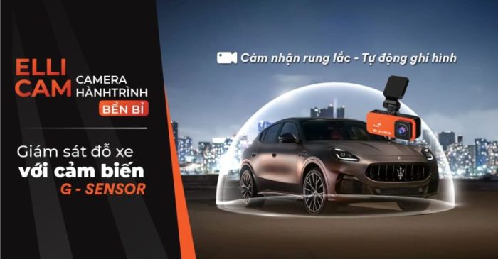 Camera hành trình Ellicam A650S hô trợ cảm ứng G-Sensor