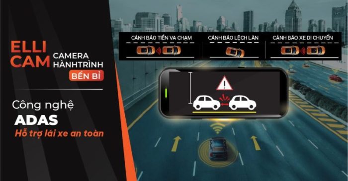 Camera hành trình Ellicam A650S hỗ trợ cảnh báo thông minh từ ADAS