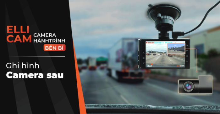 Camera hành trình Ellicam A660 ghi hình camera sau sắc nét