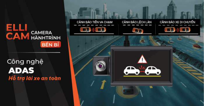Camera hành trình Ellicam hỗ trợ công nghệ ADAS thông minh