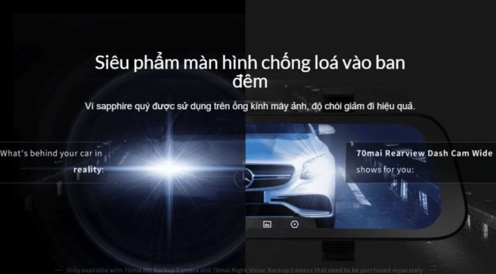 Camera hành trình 70mai D07 có khả năng chống lóa tốt