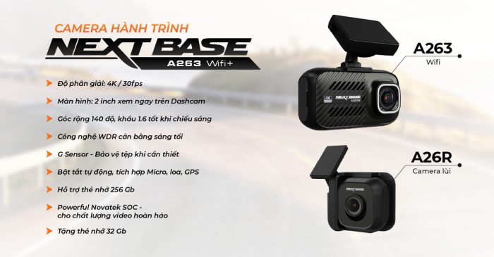 Camera hành trình icar nextbase a263 wifi + panda auto