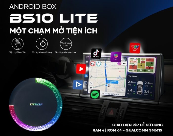 Android Boxox Vietmap BS!0 Lite - một chạm mở tiện ích