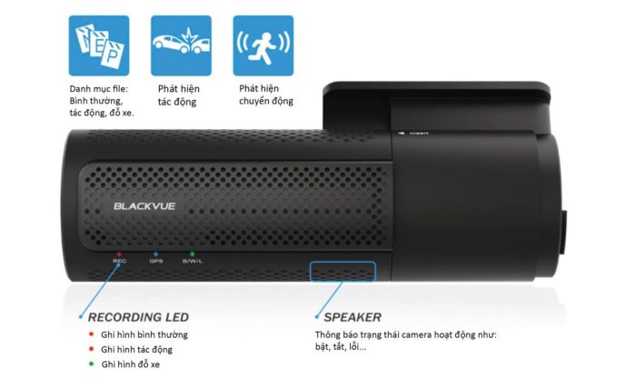 Camera hành trình Blackvue DR970X-2CH LTE PLUS phát hiện chuyển động khi có va chạm