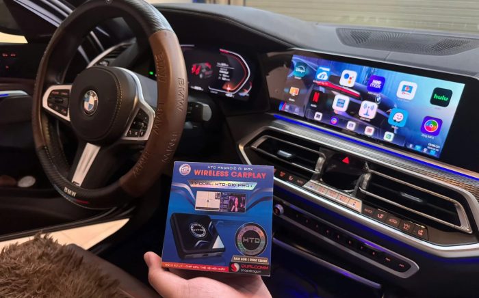 Hòan thiện sản phẩm Android Box HDT D10S lên xe BMW